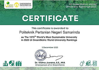                                          Politani Samarinda Raih Peringkat Dunia UI GREENMETRIC 2025
                                         