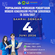                                          PENGUMUMAN PENTING!! Perpanjangan Pendaftaran Seleksi Mandiri Konsorsium Politani Samarinda
                                         