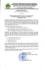                                          Hasil Verifikasi Berkas Bakal Calon Direktur Politeknik Pertanian Negeri Samarinda Periode 2026-2030
                                         